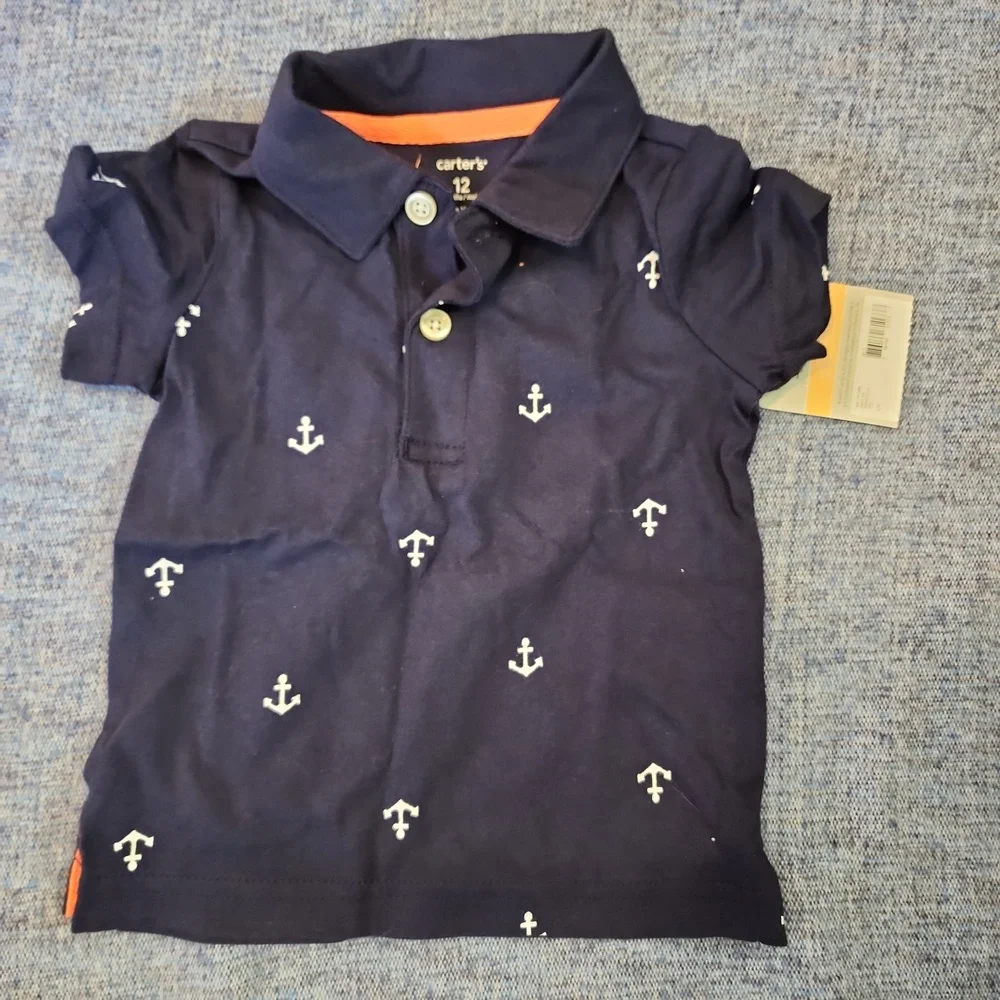 NWT - Carter's 2piece boys shirt and shorts set, Size 12month